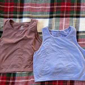 Kindred Bravely Brown and purple pumping bras/cropped tanks